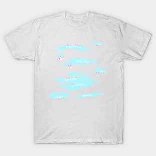 Blue watercolor glitter sparkle art T-Shirt